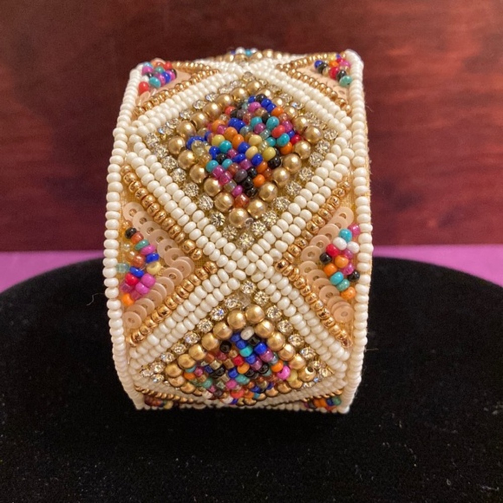 NWT multi beaded cuff bracelet